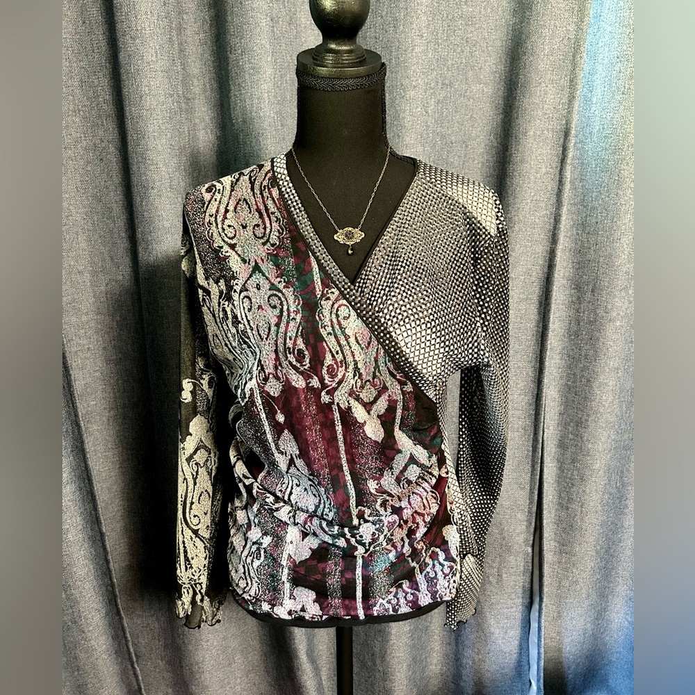 Vintage Y2K ANAC Designed by Kimi Sheer Long Sleeve Top, Size XL